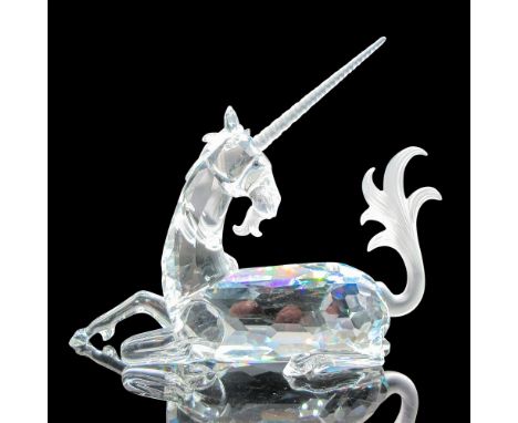Annual edition 1996 Fabulous Creatures, Clear faceted crystal body with frosted horn, beard, mane and tail. Blue crystal eyes