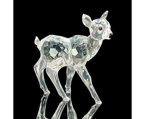 Sparkling clear crystal figure of a gentle little fawn. Swarovski etched backstamp. This item has its original box which meas