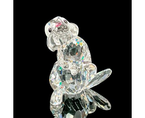 The famous rabbit from the Bambi series. Faceted clear crystal body; rose crystal nose; jet crystal eyes. Swarovski swan back
