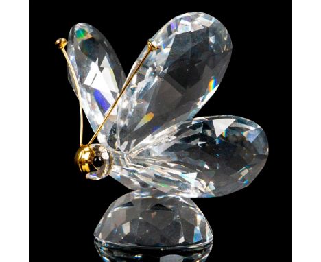 Lead crystal; Variation 3 with gold-tone antennae and jet crystal eyes. Swarovski etched backstamp. This item has its origina