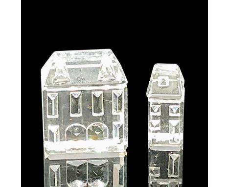 This Swarovski crystal set of two houses formed part of the Silver Crystal City group and they are made from clear crystal. T