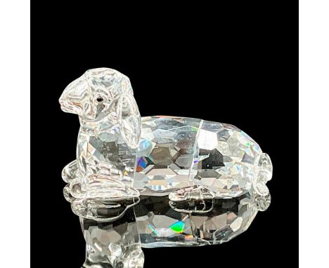 Part of the Peaceful Countryside group. Clear faceted body with jet crystal button eyes. Swarovski etched backstamp. Item num