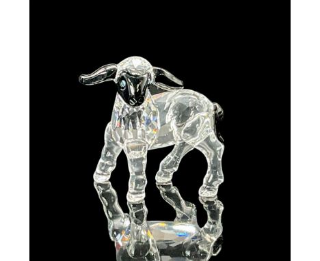 Part of the Peaceful Countryside collection. Beautiful lead crystal small lamb with jet black ears, face and tail, with aquam