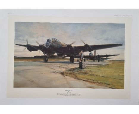 WW2 Colour Print Titled Green On The Go! By Robert Taylor. Measures 27x20 inches appx. Good Condition. All autographs are gen