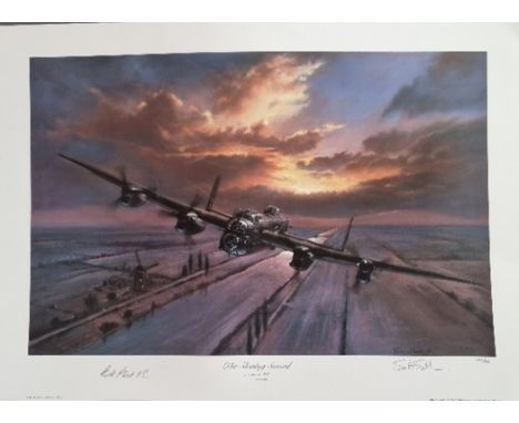 WW2 Colour Print Titled The Shining Sword by Simon Smith. Signed by Simon Smith and William Reid VC. Limited 296 of 500. Meas