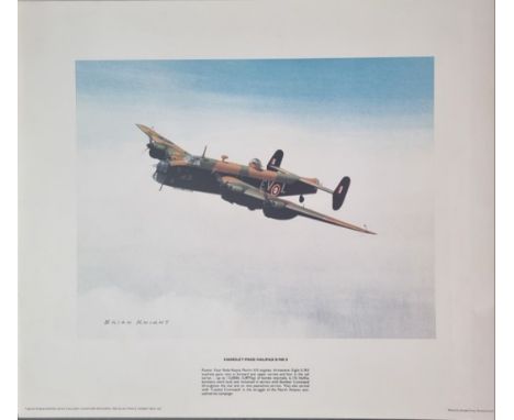 WW2 Colour Print Titled Handley Page Halifax B MK II by Brian Knight. Measures 15x13 inches appx. Very Good Condition. All au