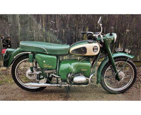 1958 Velocette Valiant 192cc. Registration number USU 184. Frame number 1501/33. Engine number V2001956. Launched in 1948, as