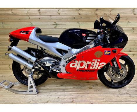 1998 Aprilla RS 250, 250 cc. Registration number S808 RMJ. Frame number ZD4LDA000WS101075. Engine number 111655. For a compan