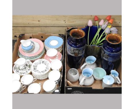 A collection of china to include Poole, Royal Worcester Lavinia teawares, Doulton vases and Colclough teawares
