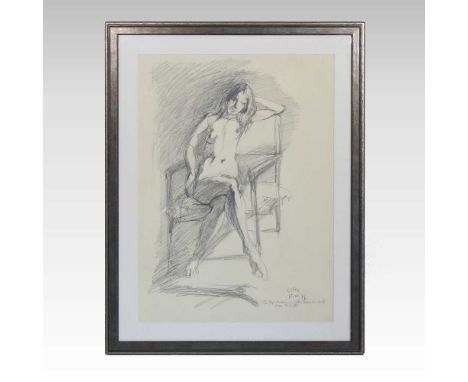 Georg Eisler, 1928-1998, seated female nude, inscribed and dated, signed graphite on paper, 64 x 47cm