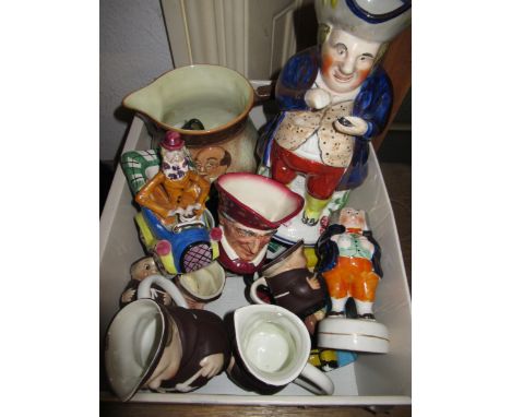 Collection of various pottery of toby jugs by Royal Doulton, Goebel and others 