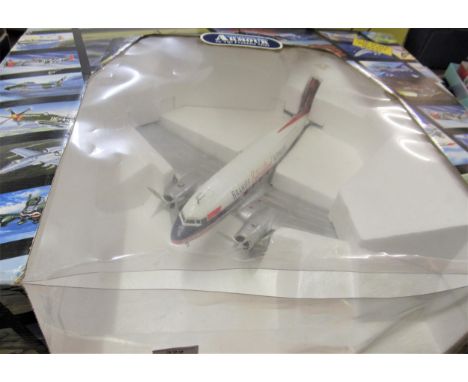 Franklin Mint 1/48th scale diecast metal model of a Braniff International Airways twin prop passenger aircraft 