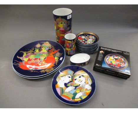 Rosenthal Studio Linie collection of various vases, dishes, chargers etc. together with a set of twelve Aladdin wall plates d