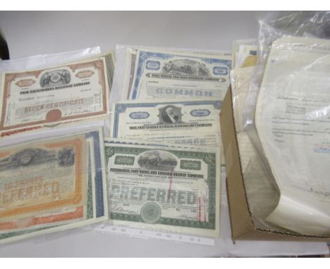 Large quantity of various mainly Railway share certificates 