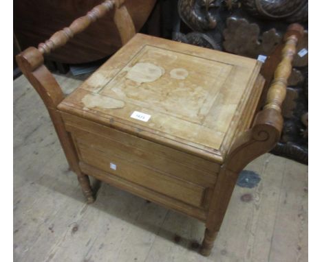 Late Victorian beech box commode 