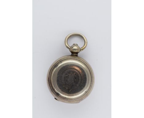 Silver plated sovereign case with engine turned decoration and sprung cover 