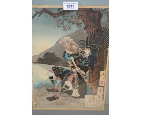 Yoshitoshi, Japanese woodblock print from the Aspects of the Moon series, 12.75ins x 8.75ins approximately 