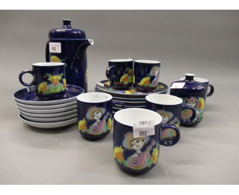 Rosenthal Studio Line coffee service including coffee pot, six side plates, coffee cups, six saucers, sugar bowl and cream ju