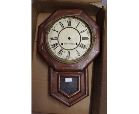 Group of three various American drop-dial wall clocks for restoration, together with a similar mantel clock 