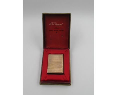 Dupont gold plated cigarette lighter in original box 