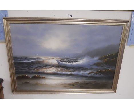 Large Seascape oil - indistinct signature