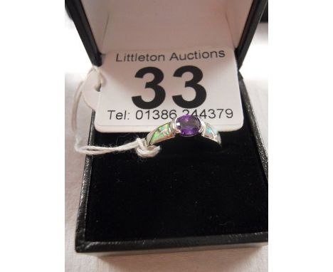 Amethyst silver set ring