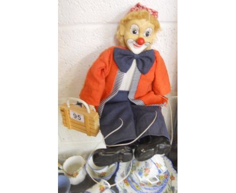 Wooden clown puppet