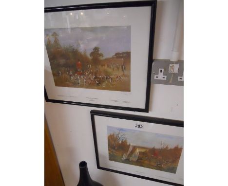 Pair of L/E & signed hunting prints