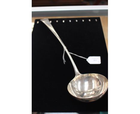 A George III silver ladle, hallmarked for London 1774, makers mark for Thomas Chawner, the handle with a beaded edge, approx.