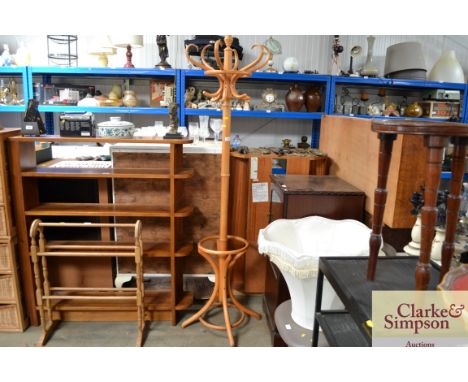 A bentwood hat; coat and stick stand