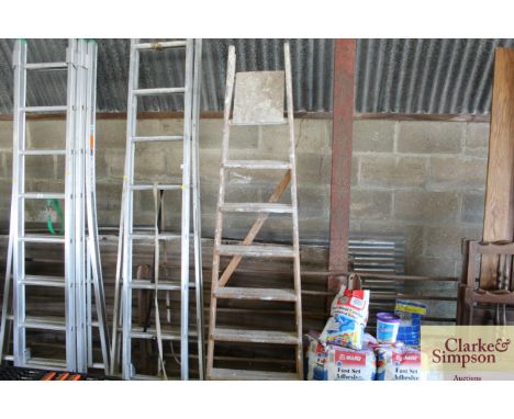 A wooden step ladder