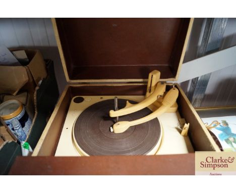 A cased record player