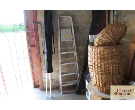 An aluminium step ladder