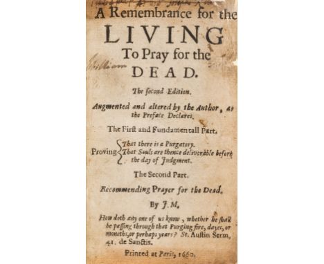 M[umford] (J[ames]) A remembrance for the living to pray for the dead...The first and fundamentall part. Proving that there i