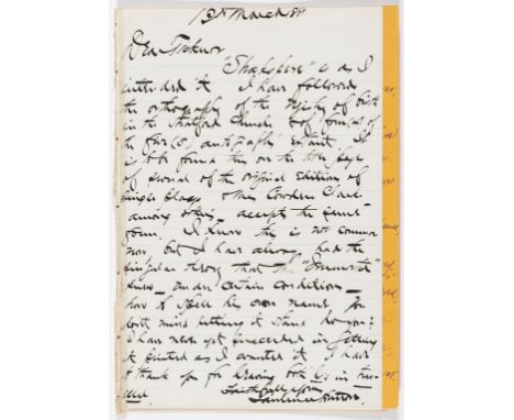 American Letters.- Collection, 9 ALs.s., 1 poem &amp; 1 postcard signed to Bejamin Holt Ticknor and James R. Osgood, includin