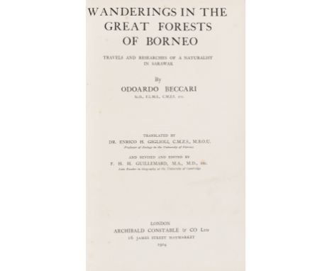 Asia.- Beccari (Odoardo) Wanderings in the Great Forests of Borneo: Travels and Researches of a Naturalist in Sarawak, first 