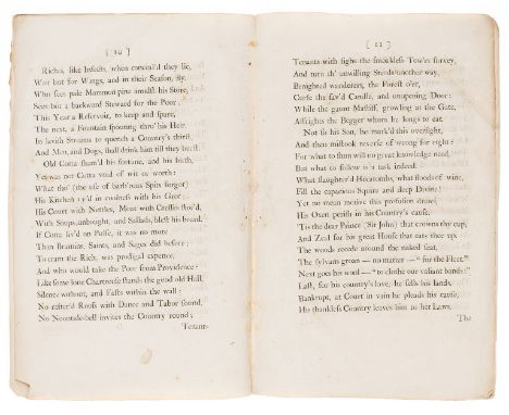 Pope (Alexander) Of the use of riches, an epistle to the Right Honorable Allen Lord Bathurst, first edition, with 'yon' in li