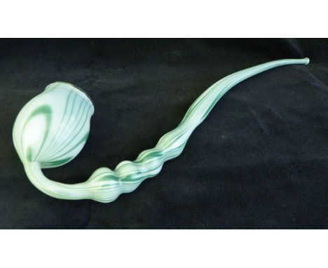 Green and white Murano glass pipe