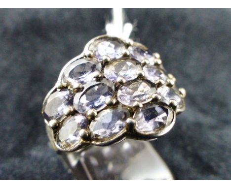 Sterling silver amethyst ring. Size R.