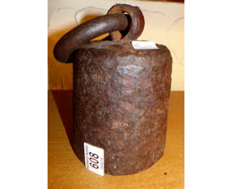 Heavy cast iron vintage ring topped weight