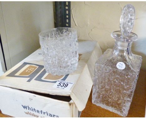 A boxed set of Whitefriars whisky glasses and a matching Whitefriar's spirit decanter.