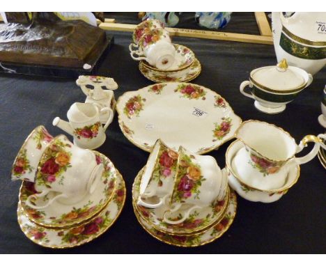 Twenty one piece Royal Albert Old Country Rose 1st quality tea set and two other pieces