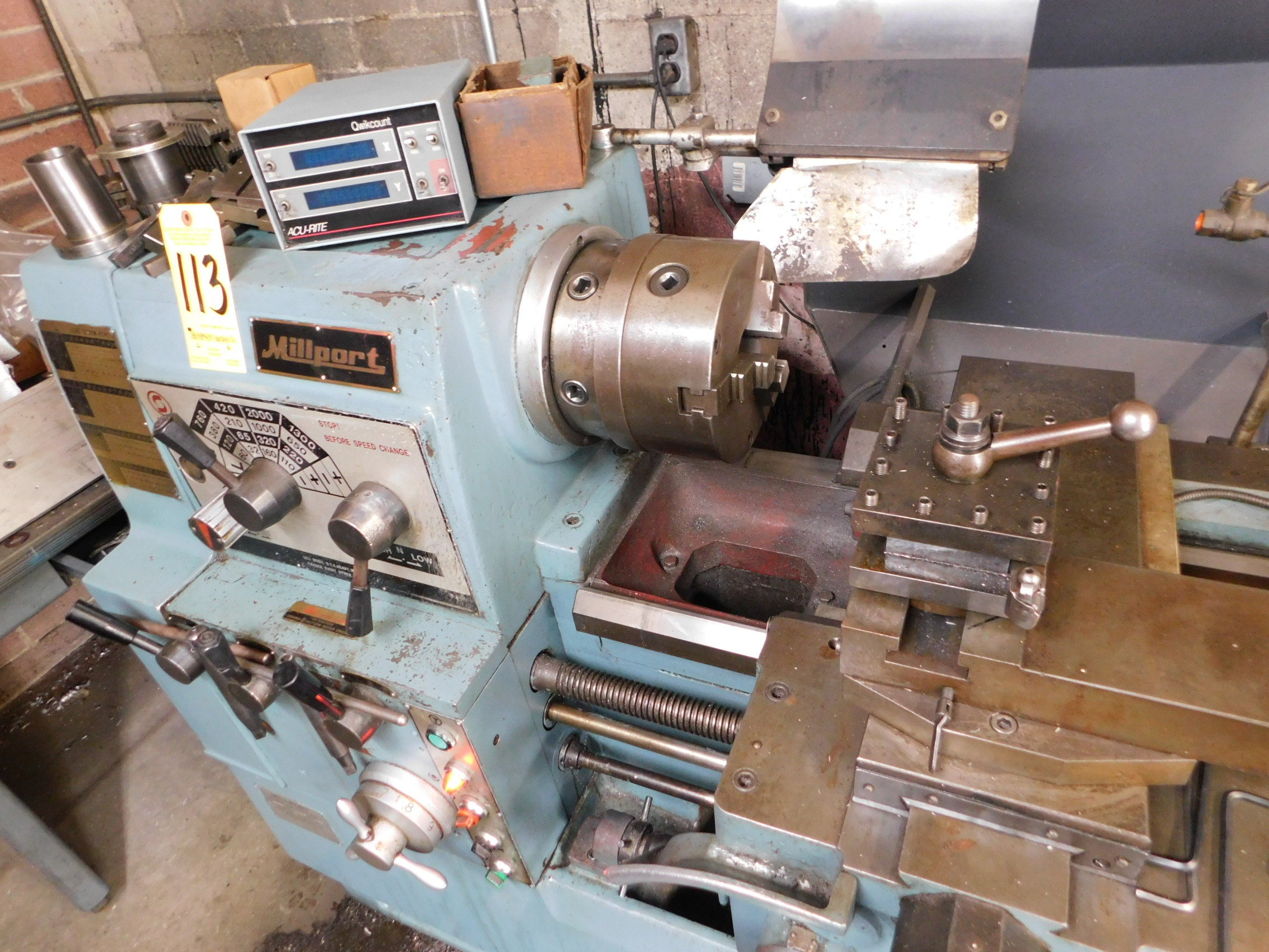 Millport Model 1740G Gap Bed Lathe, 17 In. X 40 In., s/n 201002, 7 1/2