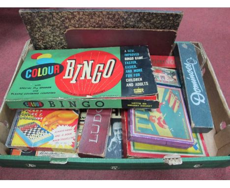 Vintage Board Games, Bulls - Bears, Lotto, Ludo, dominoes, etc:- One Box.