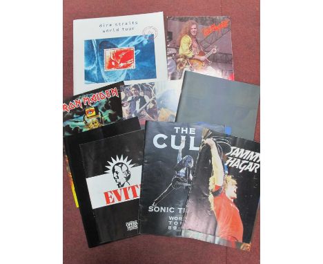 Music Tour Programmes - Iron Maiden, Pink Floyd, Wishbone Ash, Sammy Hagar, Simply Red, Evita, 10cc, Ted Nugent, The Cult, Di