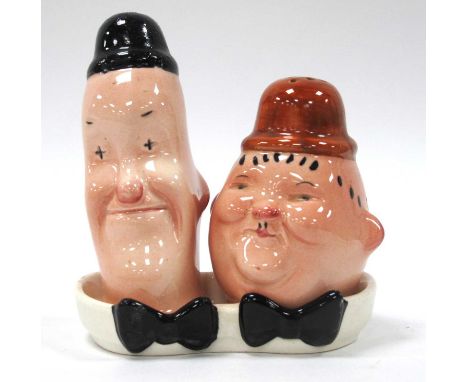 Beswick Laurel &amp; Hardy Condiment Set, numbered 575