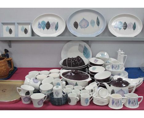 Portmeirion 'Dusk' Table Pottery by Jo Gorman, of approximately 121 pieces, including tureen, oil and vinegar bottles, platte