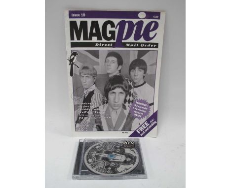 The Who - Roger Daltrey autographs, ink signed on a Magpie magazine and Tommy C.D cover (both unverified).