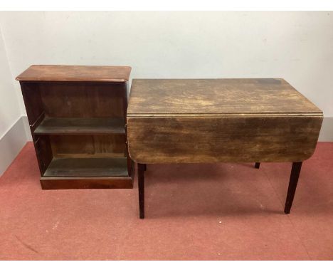 A XIX Century Mahogany Bookcase, with a single shelf on a plinth base, with applied cross to back, 65cm wide; together with a