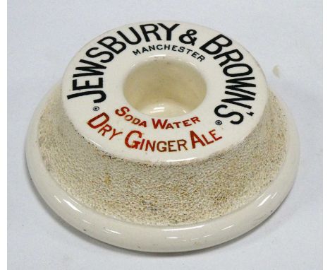 Carlton Ware Advertising Jewsbury &amp; Brown Manchester Soda Water Dry Ginger Ale Match Striker, 5cm high.
